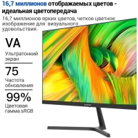 Монитор SANC M2253, 21.5", VA, 1920&times;1080, 75Гц, 5 мс, D-Sub, чёрный