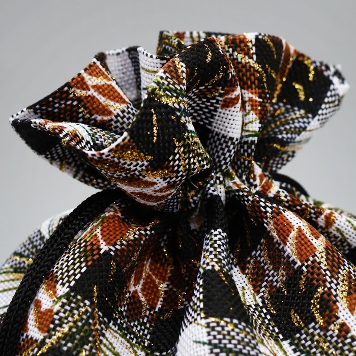 Мешочек подарочный холща &laquo;Новогодняя клетка&raquo;, 16 х 24 см +/- 1.5 см, Новый год