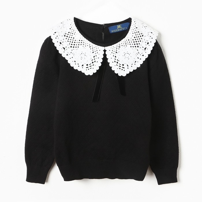 Джемпер школьный для девочки, цвет черный, рост 122 см