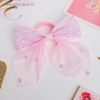 Резинка для волос "Бантик Лили воздушный" 8х7 см, розовый Резинка для волос "Бантик Лили воздушный" 8х7 см, розовый