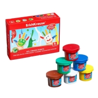 Краски пальчиковые, набор 6 цветов по 35 мл, ErichKrause ArtBerry, гелевые, с Алоэ Вера, картонная упаковка Краски пальчиковые, набор 6 цветов по 35 мл, ErichKrause ArtBerry, гелевые, с Алоэ Вера, картонная упаковка