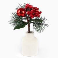 Новогодний декор, веточка "Зимние настроение" 17х13х10 см Новогодний декор, веточка "Зимние настроение" 17х13х10 см