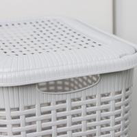 Корзина бельевая, 30 л, 38&times;26&times;46 см, с крышкой, МИКС