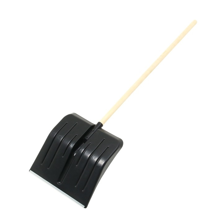 Лопата для уборки снега, пластиковый ковш 410 × 440 мм, оцинкованная планка, деревянный черенок, «Метель» Лопата для уборки снега, пластиковый ковш 410 × 440 мм, оцинкованная планка, деревянный черенок, «Метель»
