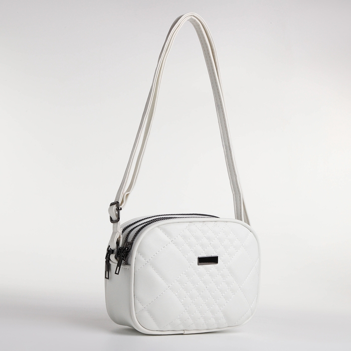 Сумка женская кросс-боди на молнии, цвет белый Сумка женская кросс-боди на молнии, цвет белый