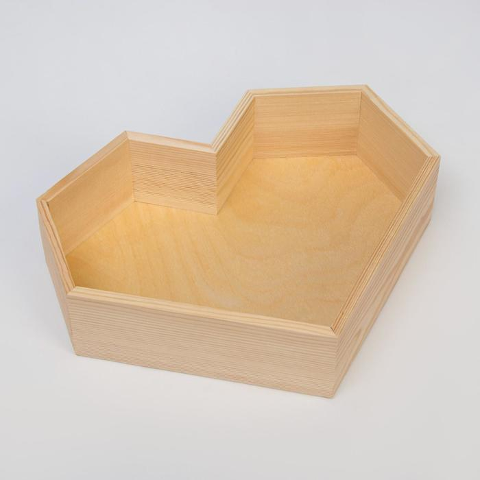 Набор 3 в 1 кашпо деревянных подарочных (29.5×7; 27.5×6; 25×4.5) Набор 3 в 1 кашпо деревянных подарочных (29.5×7; 27.5×6; 25×4.5) "Сердце", натуральный