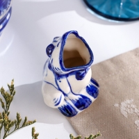 Подставка для зубочисток "Лягушка", гжель, фарфор, h=7,5см Подставка для зубочисток "Лягушка", гжель, фарфор, h=7,5см