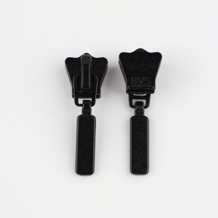 Бегунок автоматический для молнии &laquo;Трактор&raquo;, №8, 10 шт, цвет чёрный