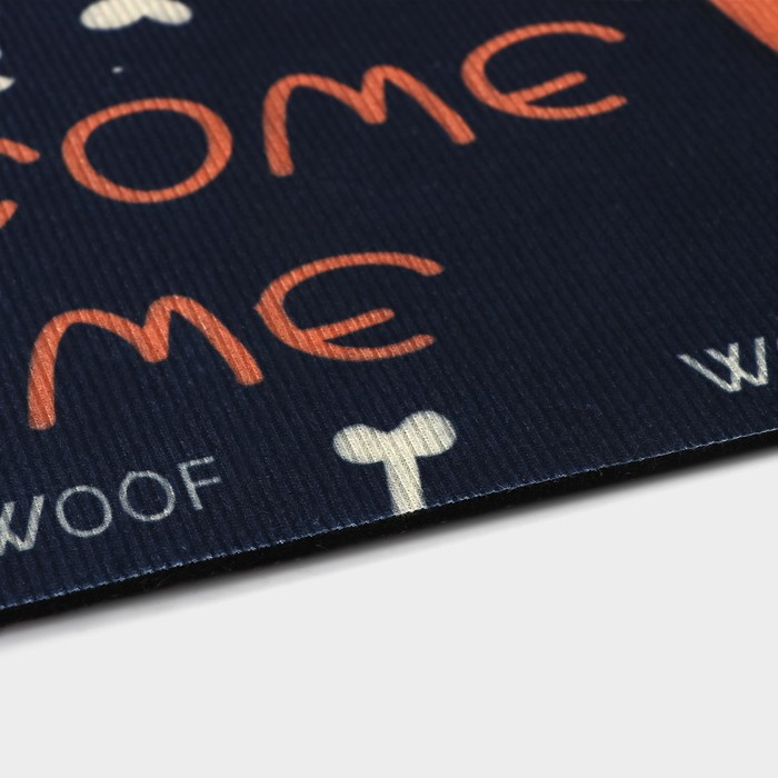 Коврик влаговпитывающий придверный Доляна &laquo;Корги&raquo;, без окантовки, 39&times;59 см, цвет чёрный