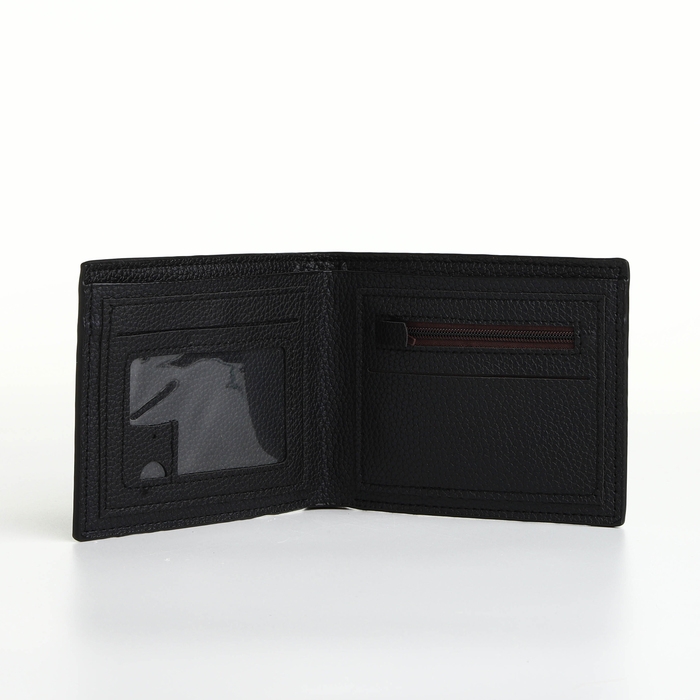 Портмоне мужское без застёжки, отдел для карт, монет, цвет чёрный Портмоне мужское без застёжки, отдел для карт, монет, цвет чёрный