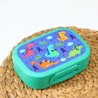 Ланч-бокс с декором, 980 мл, 18&times;13&times;5 см, цвет зелёный