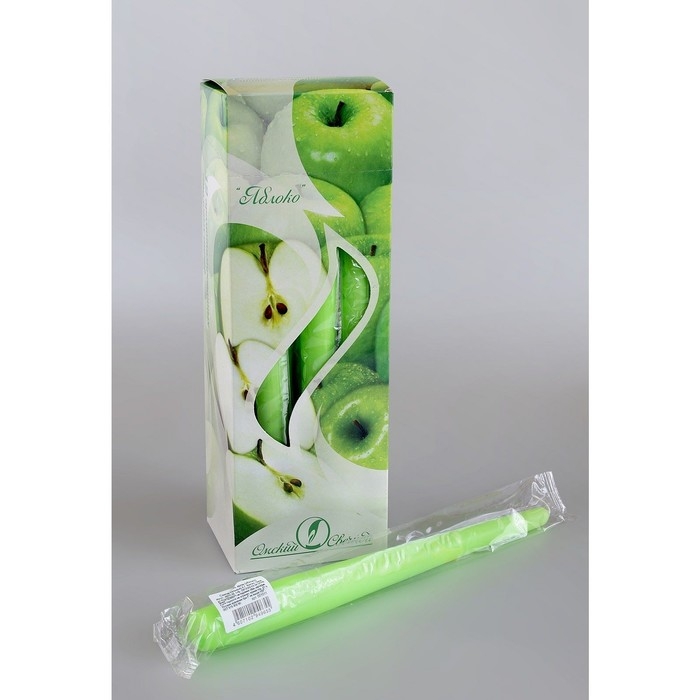 Свеча античная ароматическая "Яблоко", 2,3х 24,5 см, 5 ч, 55 г, зеленая