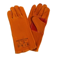 Краги сварщика спилковые WELDESTAR, 350 мм, АВ, желто-красные Краги сварщика спилковые WELDESTAR, 350 мм, АВ, желто-красные