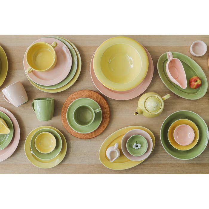 Тарелка мелкая &laquo;Акварель&raquo;, d=24 см, цвет фисташковый