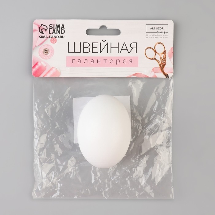 Яйцо для штопки, 4 &times; 4 &times; 6 см, цвет белый