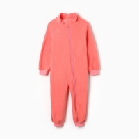 Комбинезон флисовый, цвет персиковый, рост 98-104 см