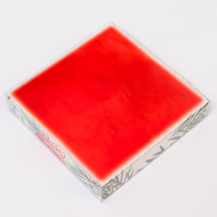 Кондитерская упаковка с PVC крышкой Кондитерская упаковка с PVC крышкой "С Новым годом", 16 х 16 х 3 см