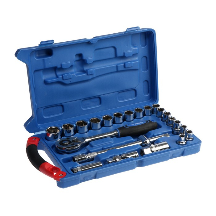 Набор инструментов в кейсе ТУНДРА, автомобильный, 1/2 Набор инструментов в кейсе ТУНДРА, автомобильный, 1/2", 23 предмета