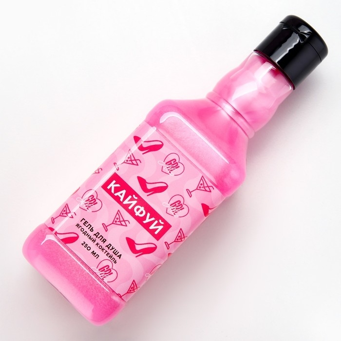 Гель для душа во флаконе виски &laquo;Кайфуй!&raquo;, 250 мл, аромат ягодного коктейля, Новый Год