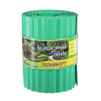 Лента бордюрная, 0.2 &times; 9 м, толщина 0.6 мм, пластиковая, гофра, зелёная, Greengo