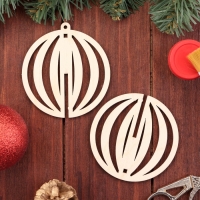 Деревянная игрушка на ёлку "Вертикальные", шар, диаметр 8 см Деревянная игрушка на ёлку "Вертикальные", шар, диаметр 8 см