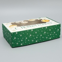 Коробка для эклеров с вкладышами &laquo;С Новым годом!&raquo;, ветки, 25.2 х 15 х 7 см, Новый год
