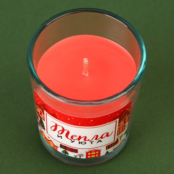 Набор новогодних свечей с аромадиффузором Набор новогодних свечей с аромадиффузором "Чудес, тепла и уюта", аромат мандарин