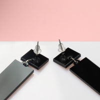 Серьги акрил LOVE ME прямоугольные, цвет чёрно-белый Серьги акрил LOVE ME прямоугольные, цвет чёрно-белый