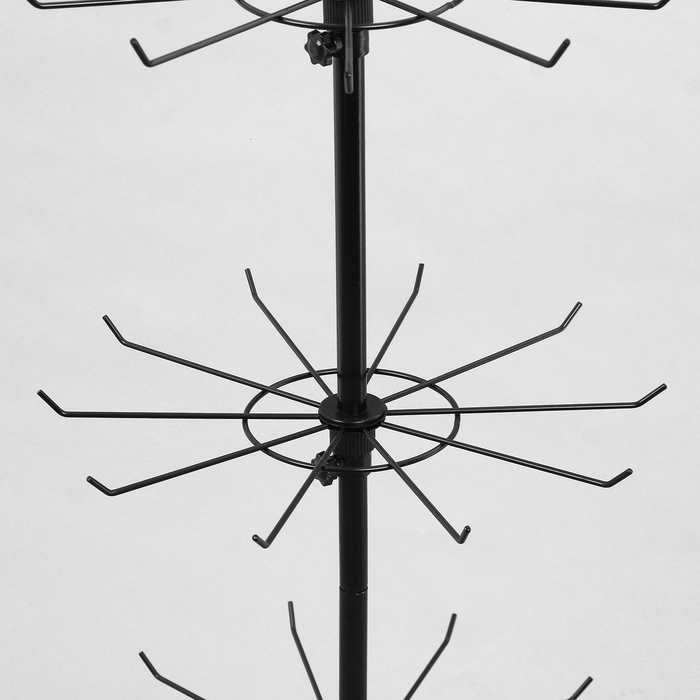 Вертушка, 5 ярусов по 10 крючков, 44×44×165, цвет чёрный Вертушка, 5 ярусов по 10 крючков, 44×44×165, цвет чёрный