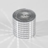 Зеркальная мозайка клеевая, 0,5 &times; 0,5 см, 8 рядов 4 см &times; 1 м, серебряное стекло