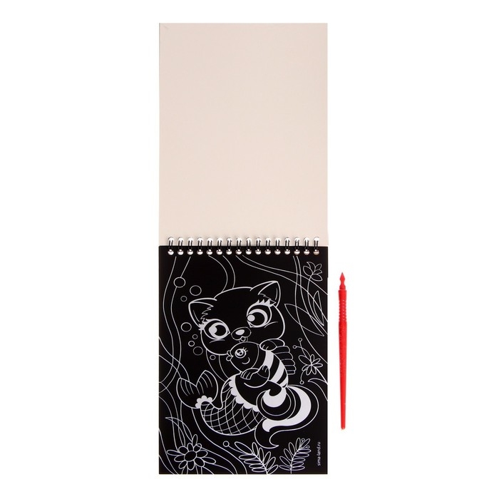 Гравюра блокнот детский «Зверята», 10 листов, штихель Гравюра блокнот детский «Зверята», 10 листов, штихель