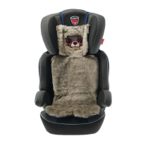 Накидка &laquo;АВТОНЯША&raquo; для детского автокресла, Мишка, серая