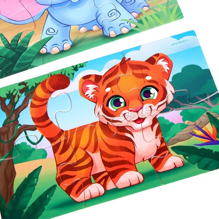 Пазлы &laquo;Животные зоопарка&raquo;, 3 штуки