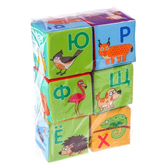 Игрушка мягконабивная &laquo;Синий трактор: Учим алфавит&raquo;, кубики, 6 шт, 10 &times; 10 см