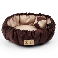 Лежанка для кошек и собак двусторонняя с игрушкой «Кофе с молоком» 50-30х12 см Лежанка для кошек и собак двусторонняя с игрушкой «Кофе с молоком» 50-30х12 см