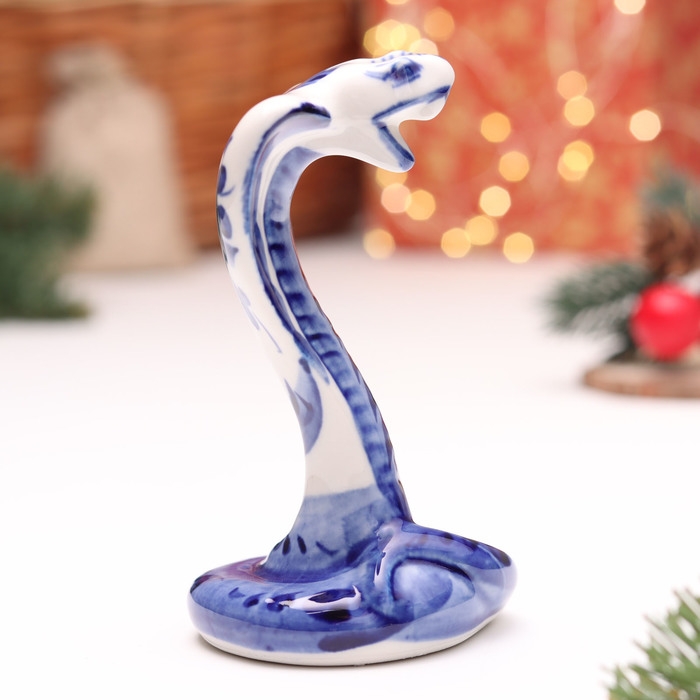 Сувенир "Змея", №18, гжель, 7 см