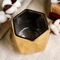 Кашпо "Золотой многогранник" 12,5х10,5см Кашпо "Золотой многогранник" 12,5х10,5см