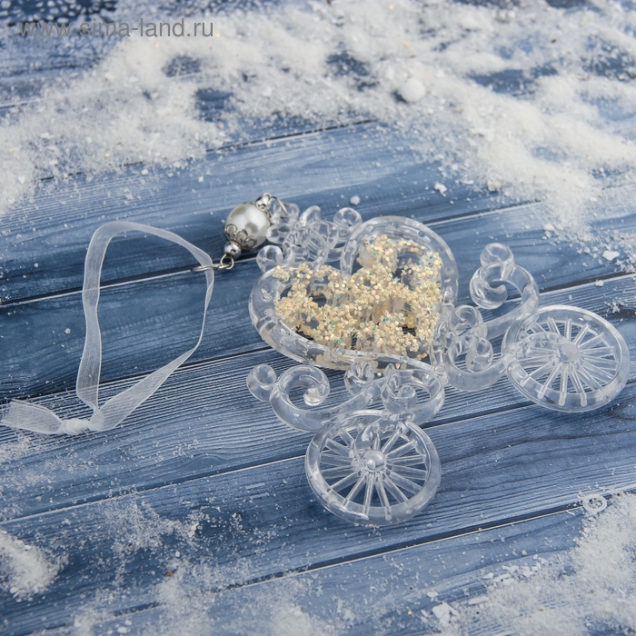 Украшение ёлочное Украшение ёлочное "Карета" блеск 11х12 см, прозрачный