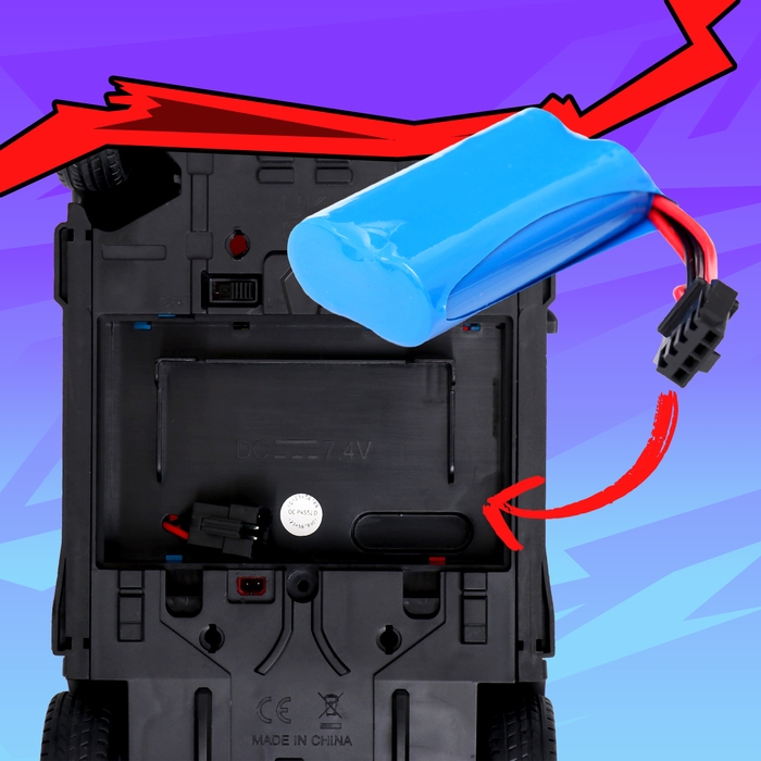 Машина &laquo;Дрифт&raquo;, радиоуправляемая, сменные колёса, световые эффекты, работает от аккумулятора