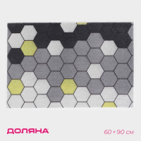 Коврик придверный грязезащитный Доляна &laquo;Гамма&raquo;, вырезной, 60&times;90 см, цвет серый