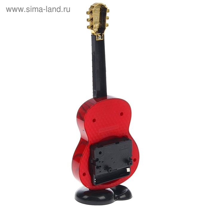 Часы настольные будильник "Гитара", циферблат d-5.5 см, 21.5 х 8.5 см