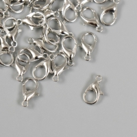 Карабин металл "Петелька" тёмное серебро 1,2х0,6 см, набор 50 шт. Карабин металл "Петелька" тёмное серебро 1,2х0,6 см, набор 50 шт.