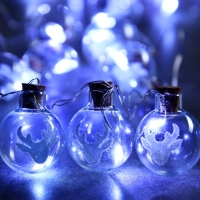 Гирлянда «Нить» 1.6 м с насадками «Шарики с оленем», IP20, серебристая нить, 15 LED, батарейки ААх2 (нет в комплекте), свечение белое Гирлянда «Нить» 1.6 м с насадками «Шарики с оленем», IP20, серебристая нить, 15 LED, батарейки ААх2 (нет в комплекте), свечение белое