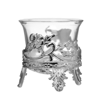 Подсвечник стекло, пластик на 1 свечу "Цветочек" серебро 6,5х6х6 см Подсвечник стекло, пластик на 1 свечу "Цветочек" серебро 6,5х6х6 см