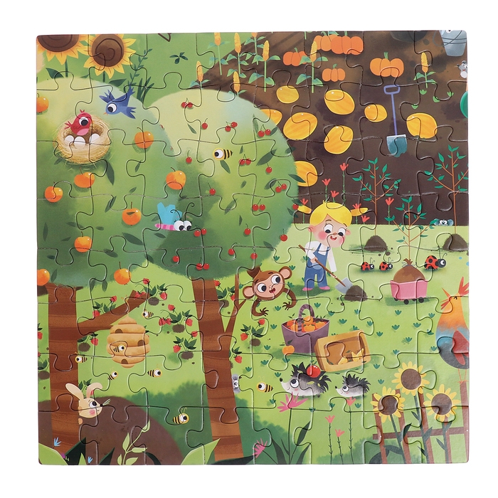 Пазлы 4 в 1 &laquo;День на ферме&raquo;, 25, 36, 49, 64 элемента