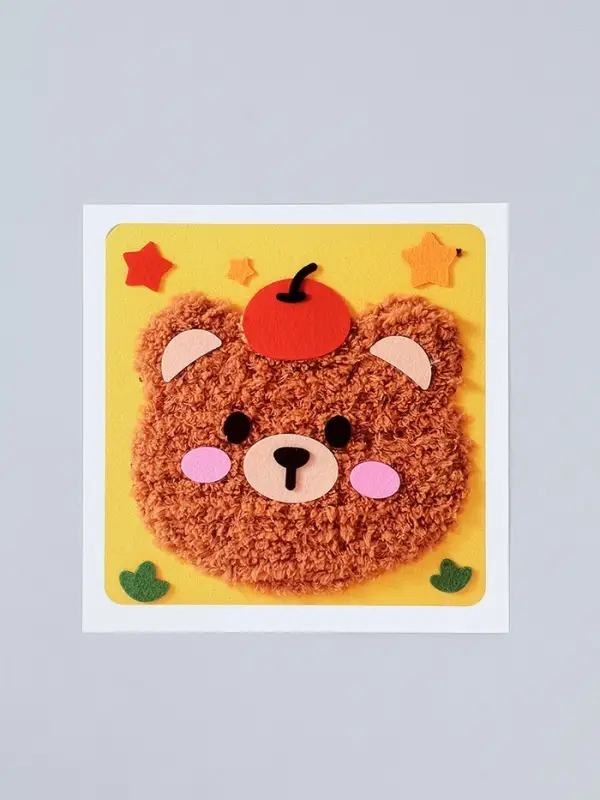 Вышивка по фетру "Медвежонок", 20,5*20,5 см, цвет желтый