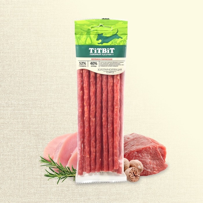 Колбаса пармская TitBit Колбаса пармская TitBit "Золотая коллекция" для собак, 80 г
