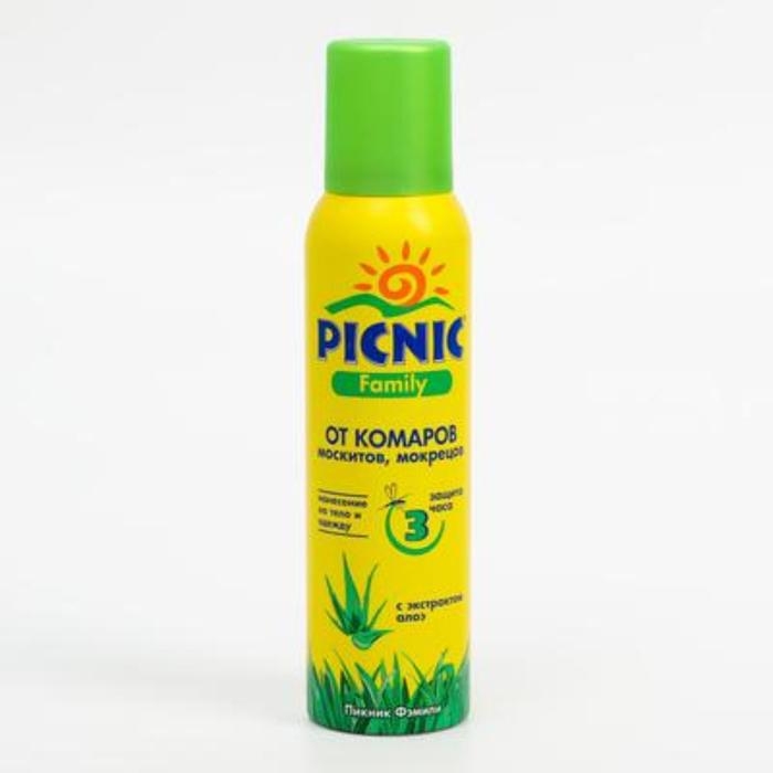 Аэрозоль от комаров, мокрецов, москитов "Picnic Family"  150 мл