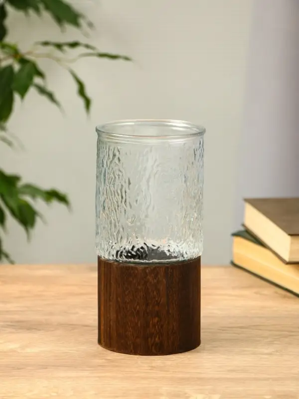 Ваза стекло настольная "Лесли" размытость, 20х10 см, прозрачный