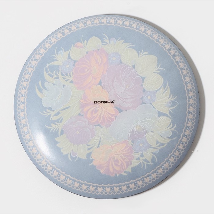 Тарелка стеклянная Доляна &laquo;Народные мотивы&raquo;, d=20 см, цвет чёрный